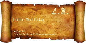 Leth Melitta névjegykártya