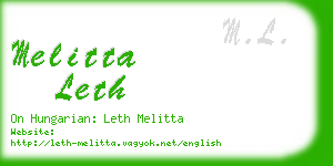 melitta leth business card